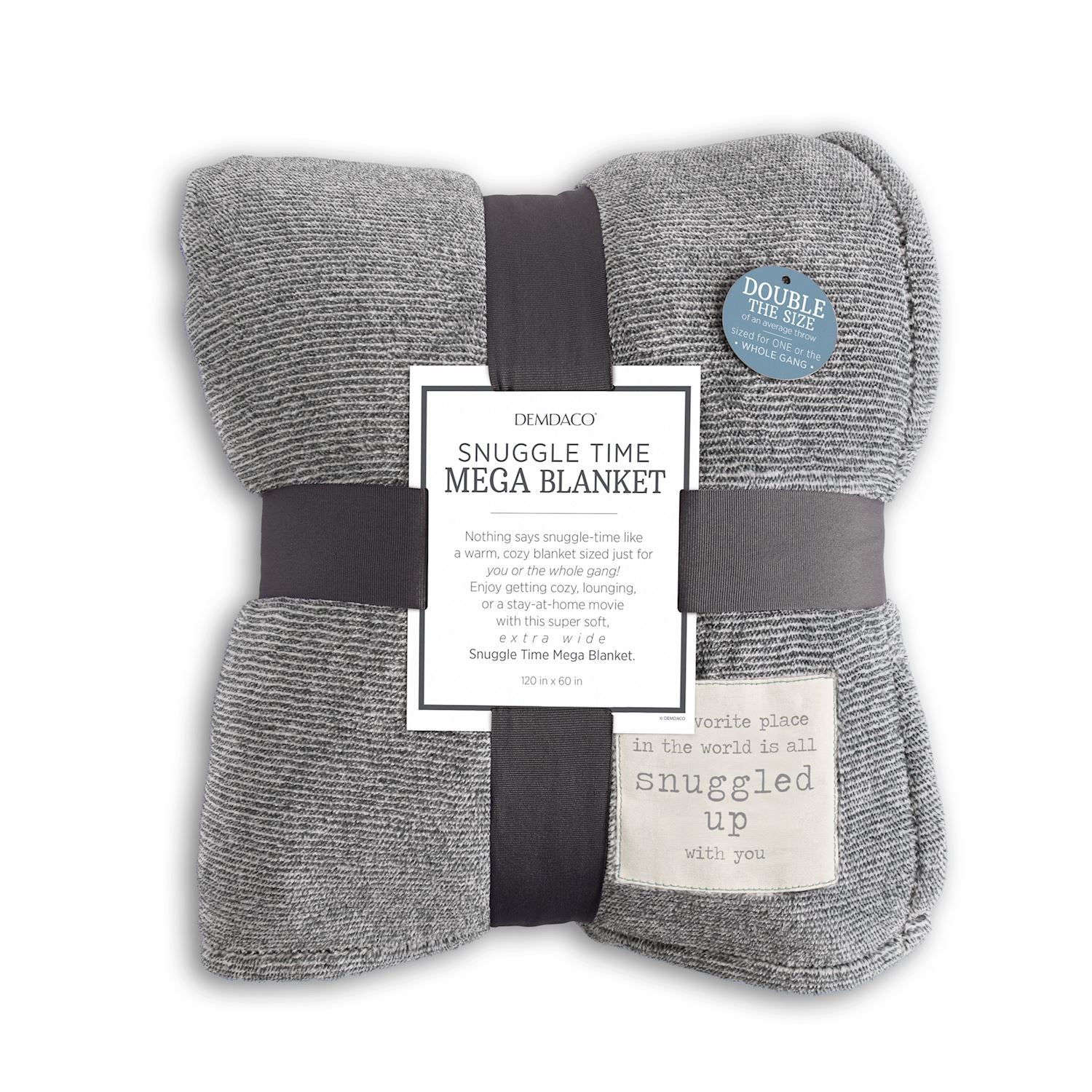 Snuggled with You - Gray Mega Blanket - Mellow Monkey