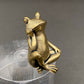 Brass Sitting Frog Desktop Ornament - 1-in.