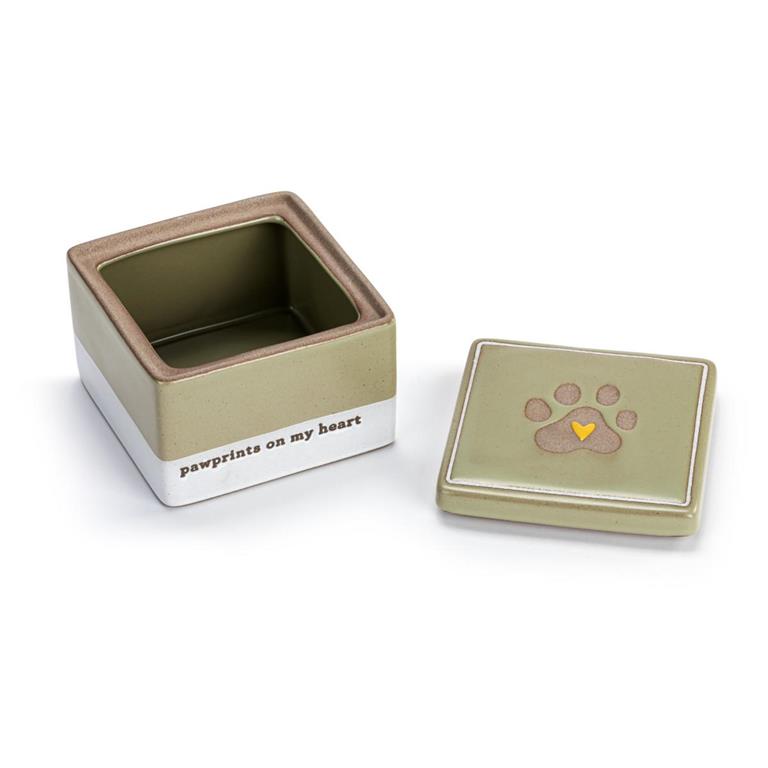 Paw Prints Inspired Keepsake Box - 4-in - Mellow Monkey