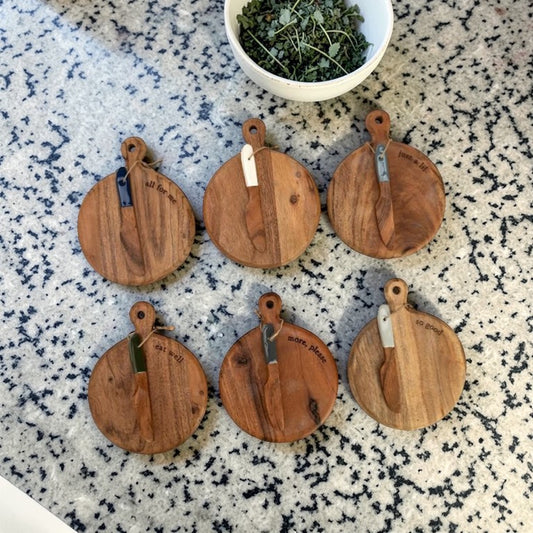 Mini Wood Serving Board - 5-in - Mellow Monkey