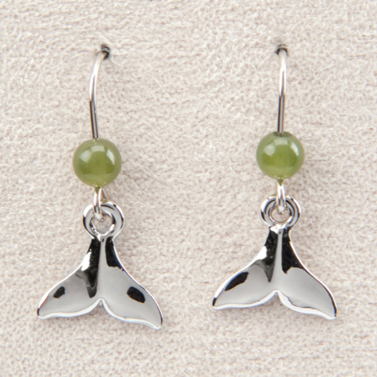 Jade Whale Tail Earrings - Mellow Monkey