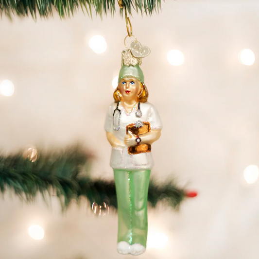 Nurse - Old World Christmas Blown Glass Holiday Ornament - 5-in