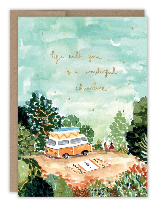 Life With You Is A Wonderful Adventure - Birthday Greeting Card - Mellow Monkey