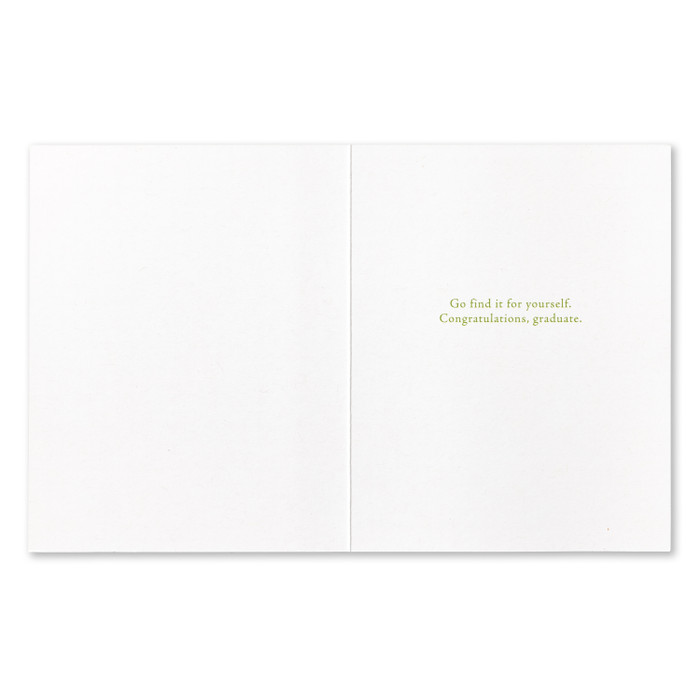 Positively Green Greeting Card - Graduation -  "There is Just One Life For Each of Us: Our Own" - Euripedes - Mellow Monkey