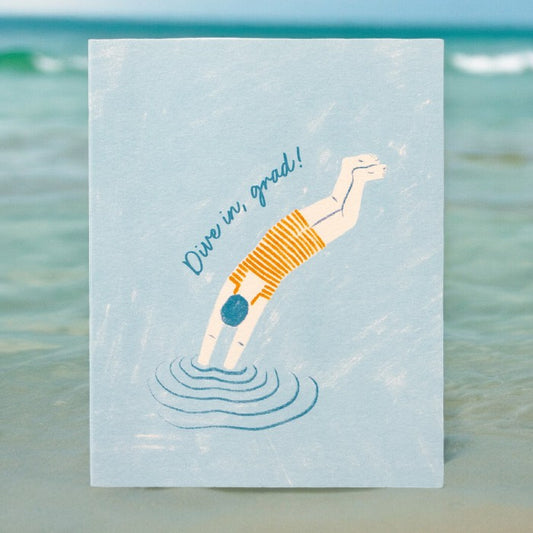 Love Muchly Greeting Card - Graduation -  "Dive in, grad!"