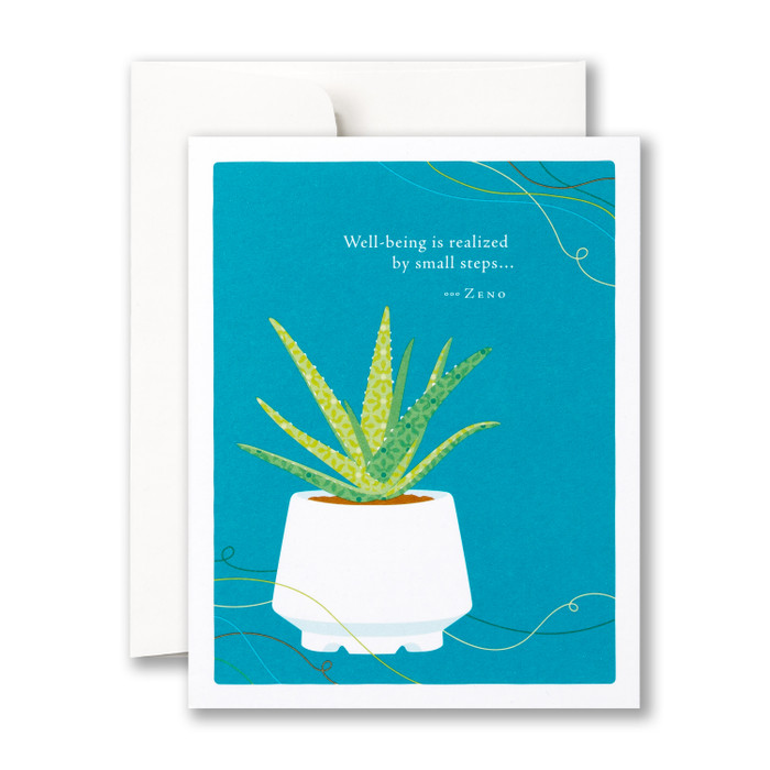 Well Being Is Realized In Small Steps- Get Well - Greeting Card - Mellow Monkey