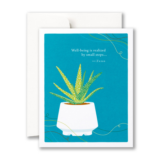 Well Being Is Realized In Small Steps- Get Well - Greeting Card - Mellow Monkey
