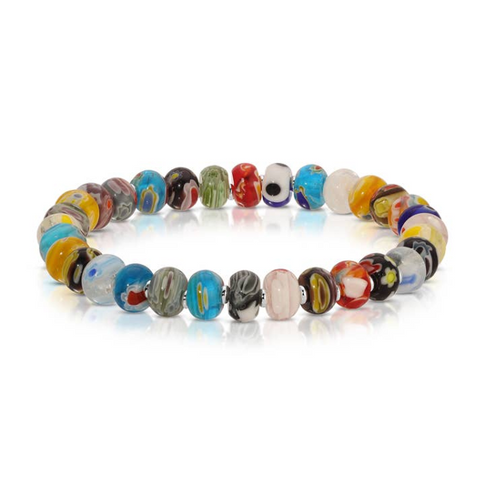 Rondelle Glass Multicolor Stretch Bracelet