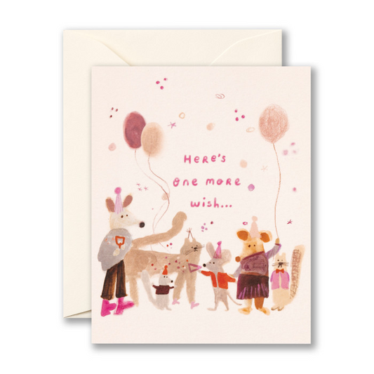 Here's One More Wish - Birthday Greeting Card - Mellow Monkey
