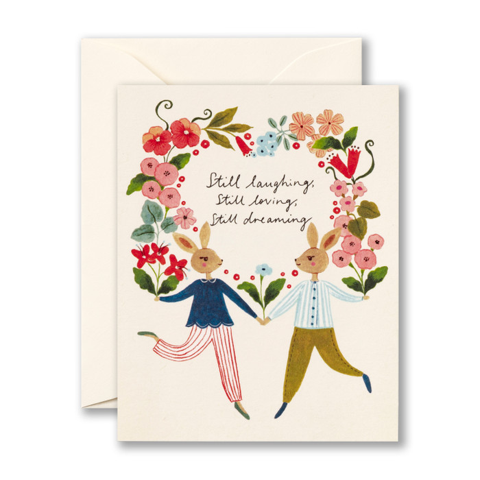 Still Laughing, Still Loving, Still Dreaming  - Anniversary Greeting Card - Mellow Monkey