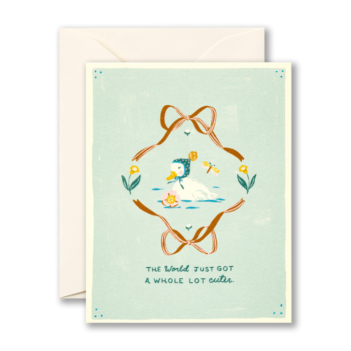 The World Just Got A Whole Lot Cuter - New Baby Greeting Card - Mellow Monkey