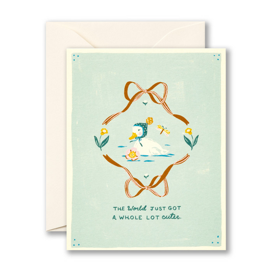 The World Just Got A Whole Lot Cuter - New Baby Greeting Card - Mellow Monkey