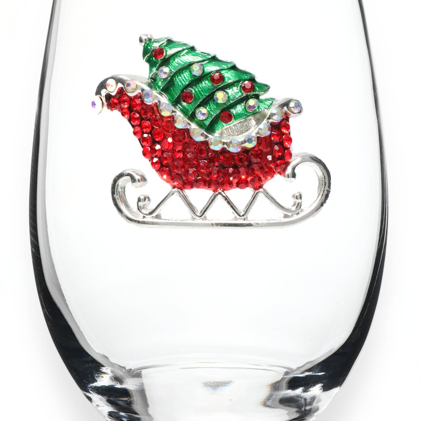 Christmas Sleigh Stemless Wine Glass - Mellow Monkey