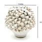 Lotus Pollens - Porcelain Ceramic Vase - White with Brown Accents - 5 x 5 x 4.8 in - Mellow Monkey
