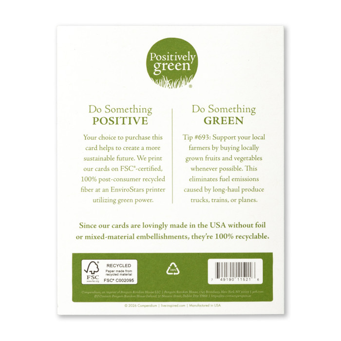 Positively Green Greeting Card - Birthday - Taste The Joys Of Life - Mellow Monkey
