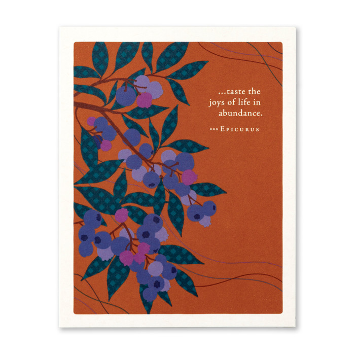 Positively Green Greeting Card - Birthday - Taste The Joys Of Life - Mellow Monkey