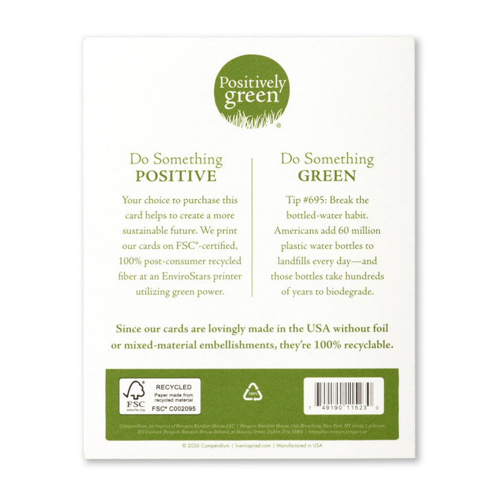 Positively Green Greeting Card - Birthday - Treasure This Day - Mellow Monkey