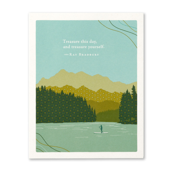 Positively Green Greeting Card - Birthday - Treasure This Day - Mellow Monkey
