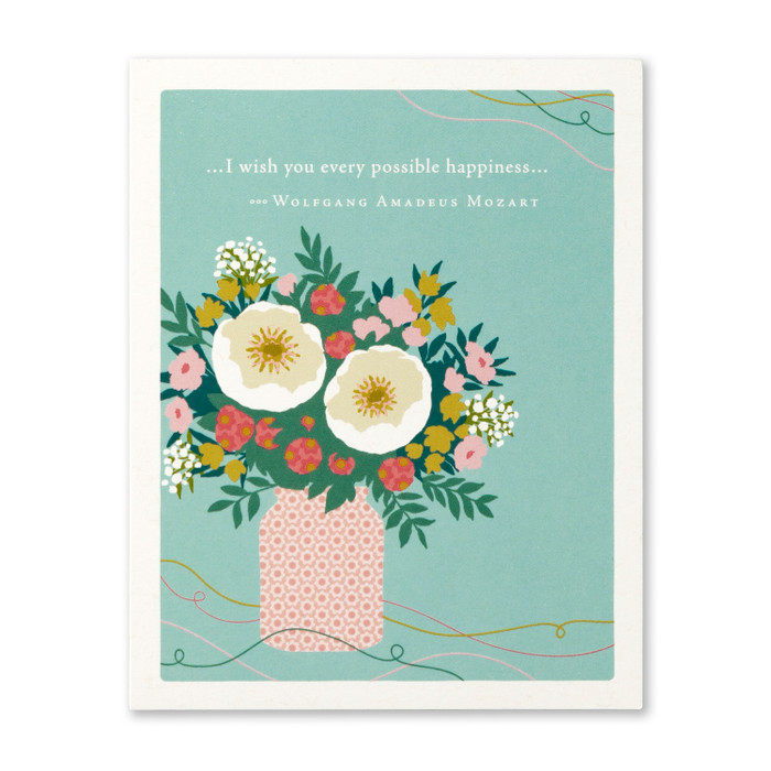 Positively Green Greeting Card - Wedding Shower - I Wish You Every Possible Happiness - Mellow Monkey