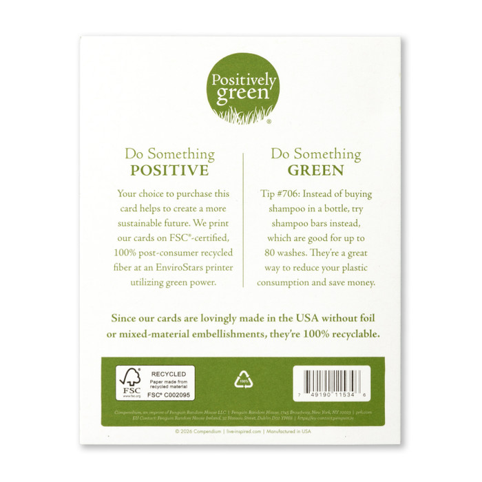 Positively Green Greeting Card - Graduation - I Wish You Above All To Be Yourself - Mellow Monkey