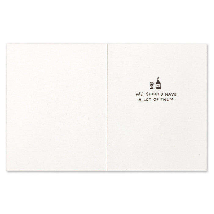 Humor Us Greeting Card - Birthday - Birthdays Are Like Glasses Of Wine - Mellow Monkey