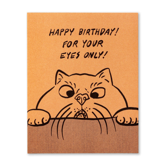 Humor Us Greeting Card - Birthday - Happy Birthday! For Your Eyes Only - Mellow Monkey