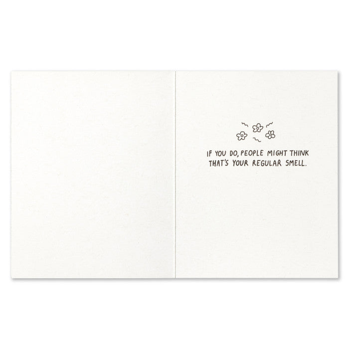 Humor Us Greeting Card - For Laughs - Never Lie About Passing Gas - Mellow Monkey