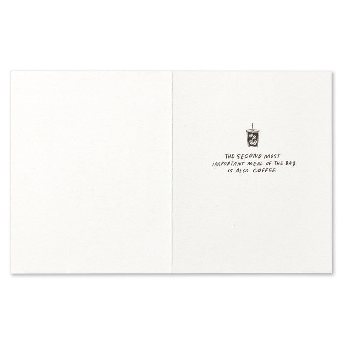 Humor Us Greeting Card - For Laughs - Coffee Is The Most Important Meal Of The Day - Mellow Monkey