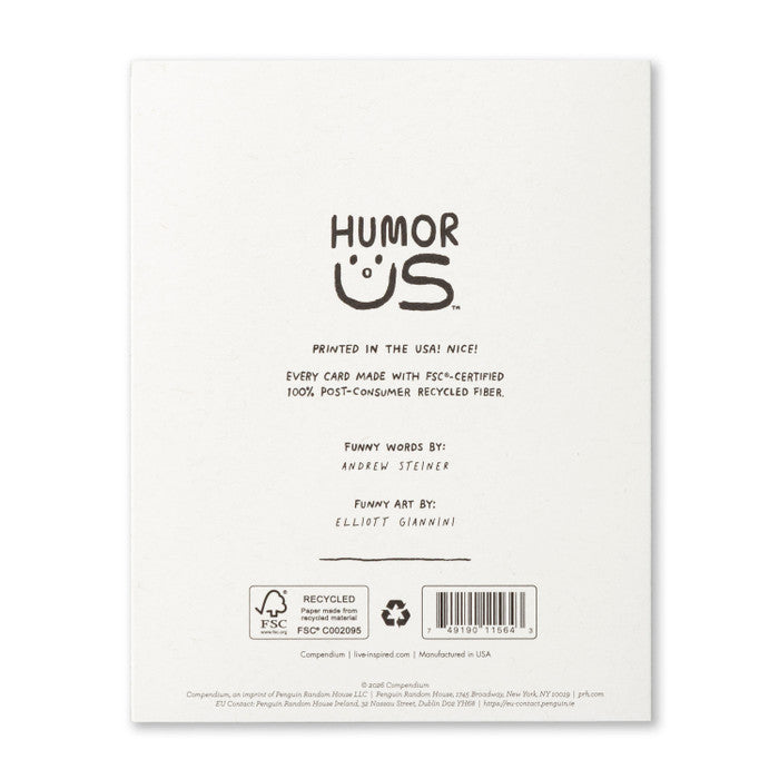 Humor Us Greeting Card - Thank You - Thank You For Everything You Have Done - Mellow Monkey