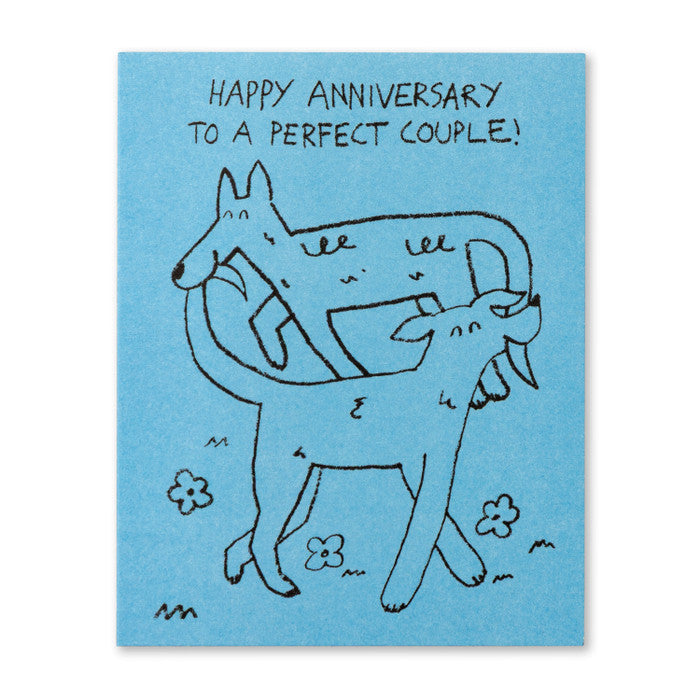 Humor Us Greeting Card - Anniversary - Happy Anniversary To A Perfect Couple - Mellow Monkey