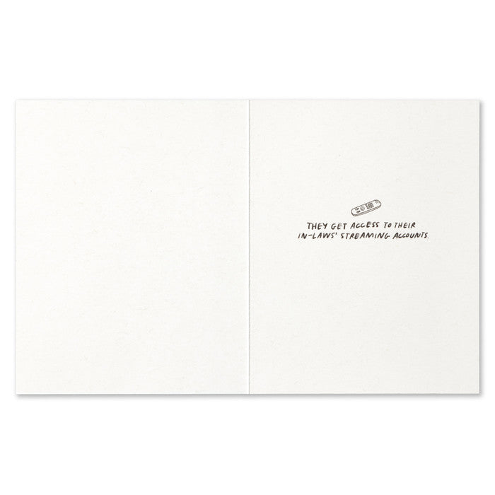 Humor Us Greeting Card - Wedding - When Two People Decide They Want To Share Their Lives Together - Mellow Monkey
