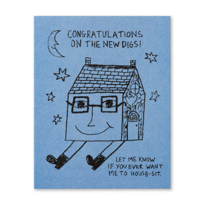 Humor Us Greeting Card - New Home - Congratulations On The New Digs - Mellow Monkey
