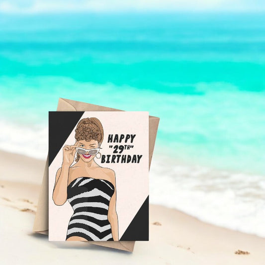 Happy "29th" Birthday - Greeting Card - Mellow Monkey