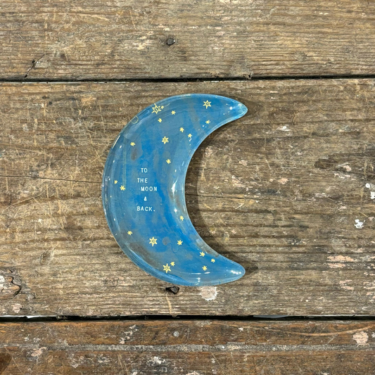 To The Moon & Back Small Moon Decoupage Plate - 6-in