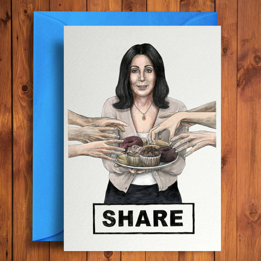 Share – Funny Pun Birthday Card - Mellow Monkey