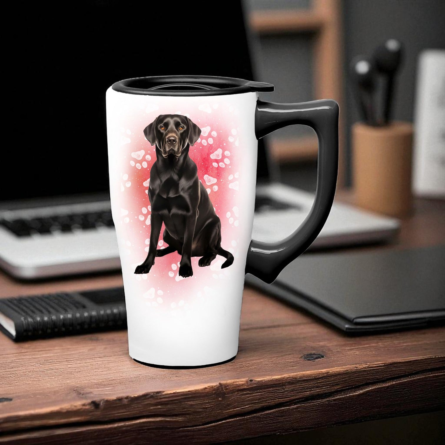 Black Lab - Ceramic and Stainless Steel Travel Mug - Mellow Monkey