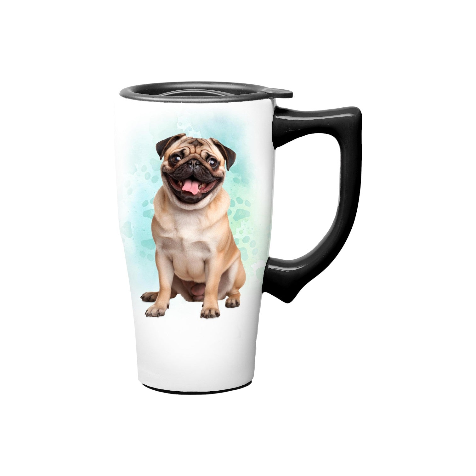 Pug - Ceramic and Stainless Steel Travel Mug – Mellow Monkey