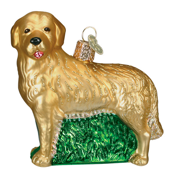Golden Retriever - Old World Christmas Blown Glass Holiday Ornament - Mellow Monkey