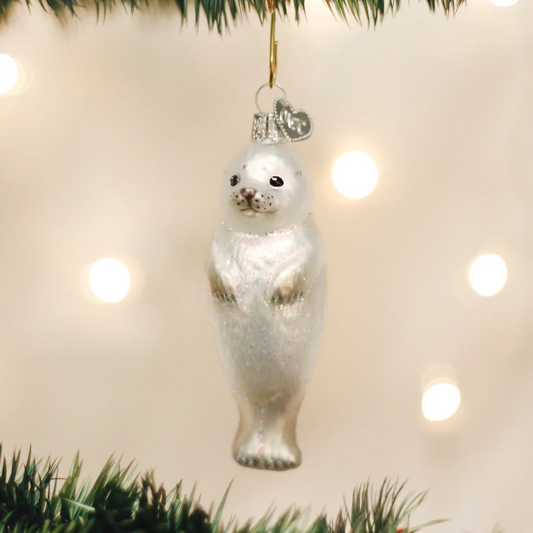 Seal Pup - Old World Christmas Blown Glass Holiday Ornament - 3-1/2-in