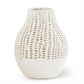 White Ceramic Basket Weave Vase - Mellow Monkey