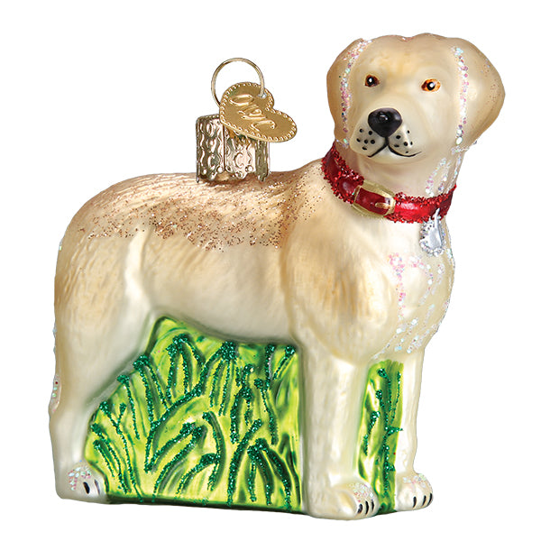 Standing Yellow Lab - Old World Christmas Blown Glass Holiday Ornament - Mellow Monkey