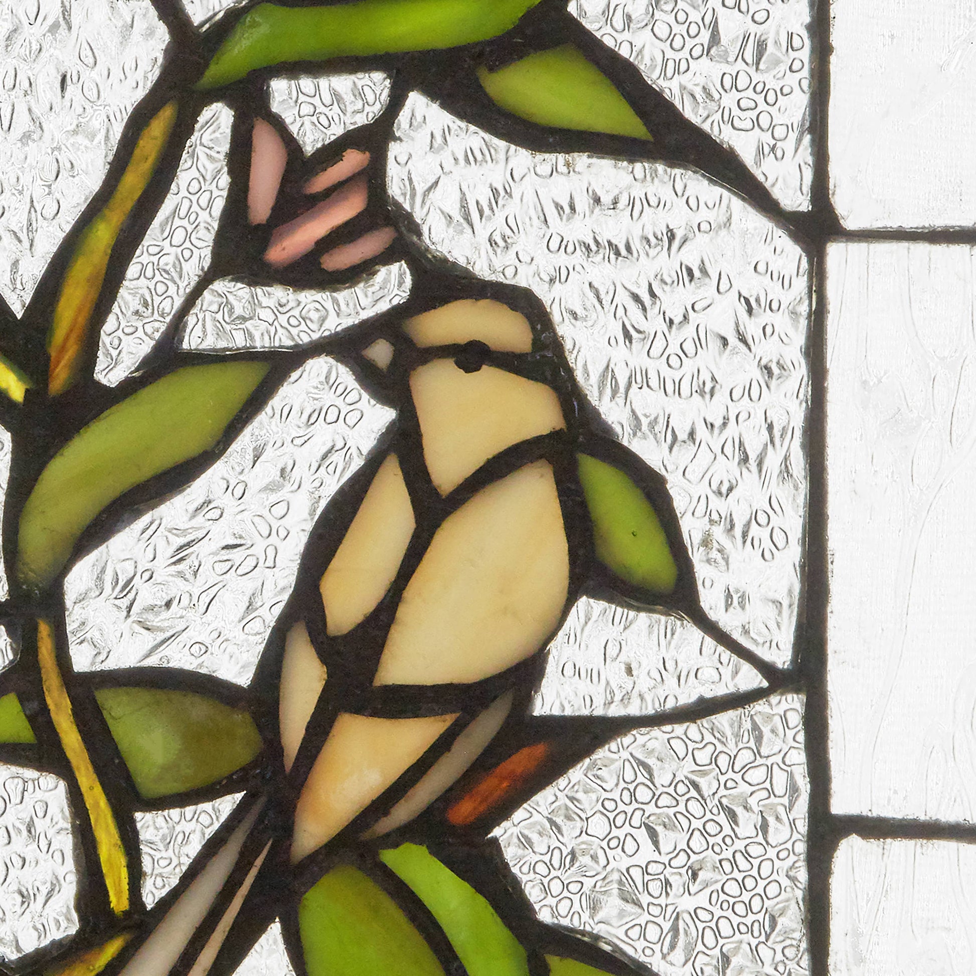 Birds in a Lemon Tree Stained Glass Window Panel - 14-in - Mellow Monkey