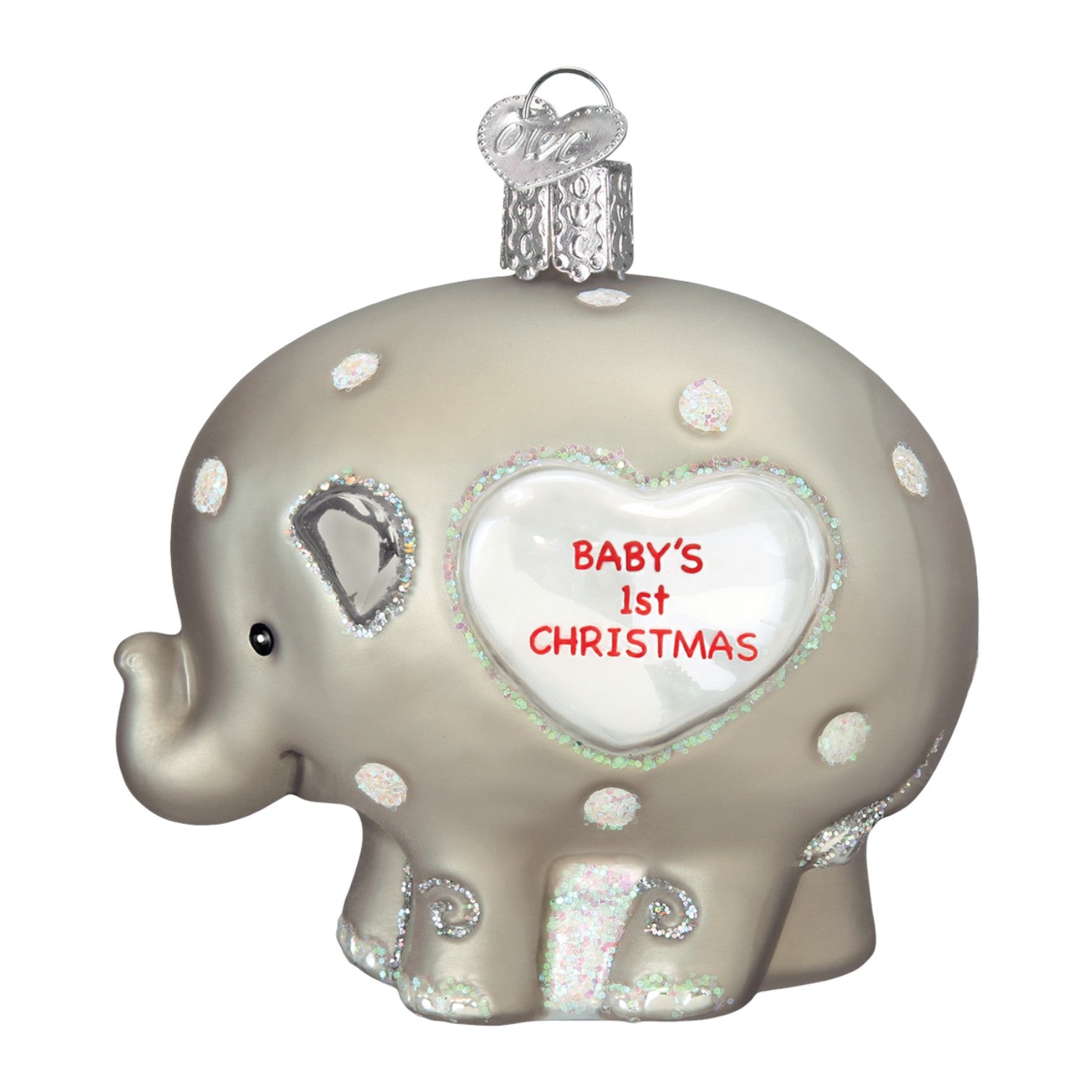 Baby's 1st Elephant - Old World Christmas Blown Glass Holiday Ornament - Mellow Monkey