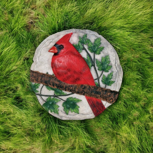 Cardinal on Branch - Stepping Stone and Wall Plaque - Mellow Monkey