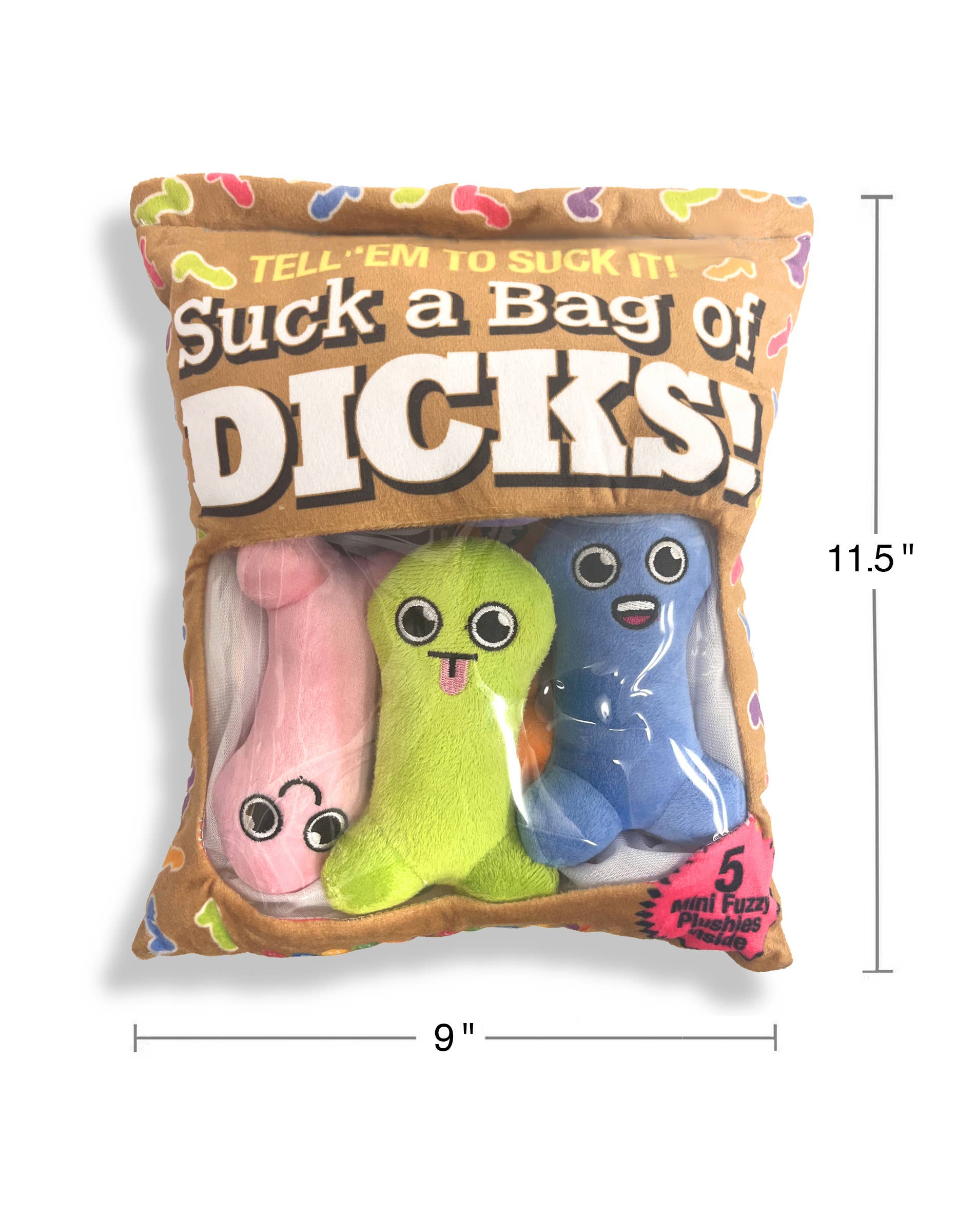 Suck a Bag of Dicks Plushy Pillows - Set of 5 - Mellow Monkey