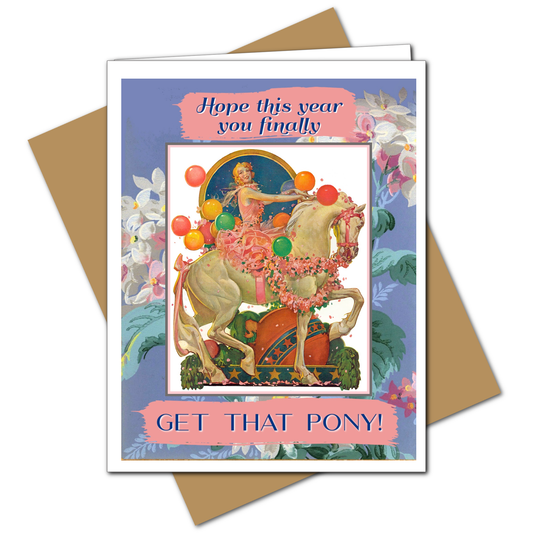 Get That Pony - Birthday Greeting Card - Mellow Monkey