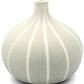 Tiny Congo - Handcrafted Porcelain Bud Vase - Light Gray with White Stripes - 2.5 x 2.5 x 2.6 in - Mellow Monkey
