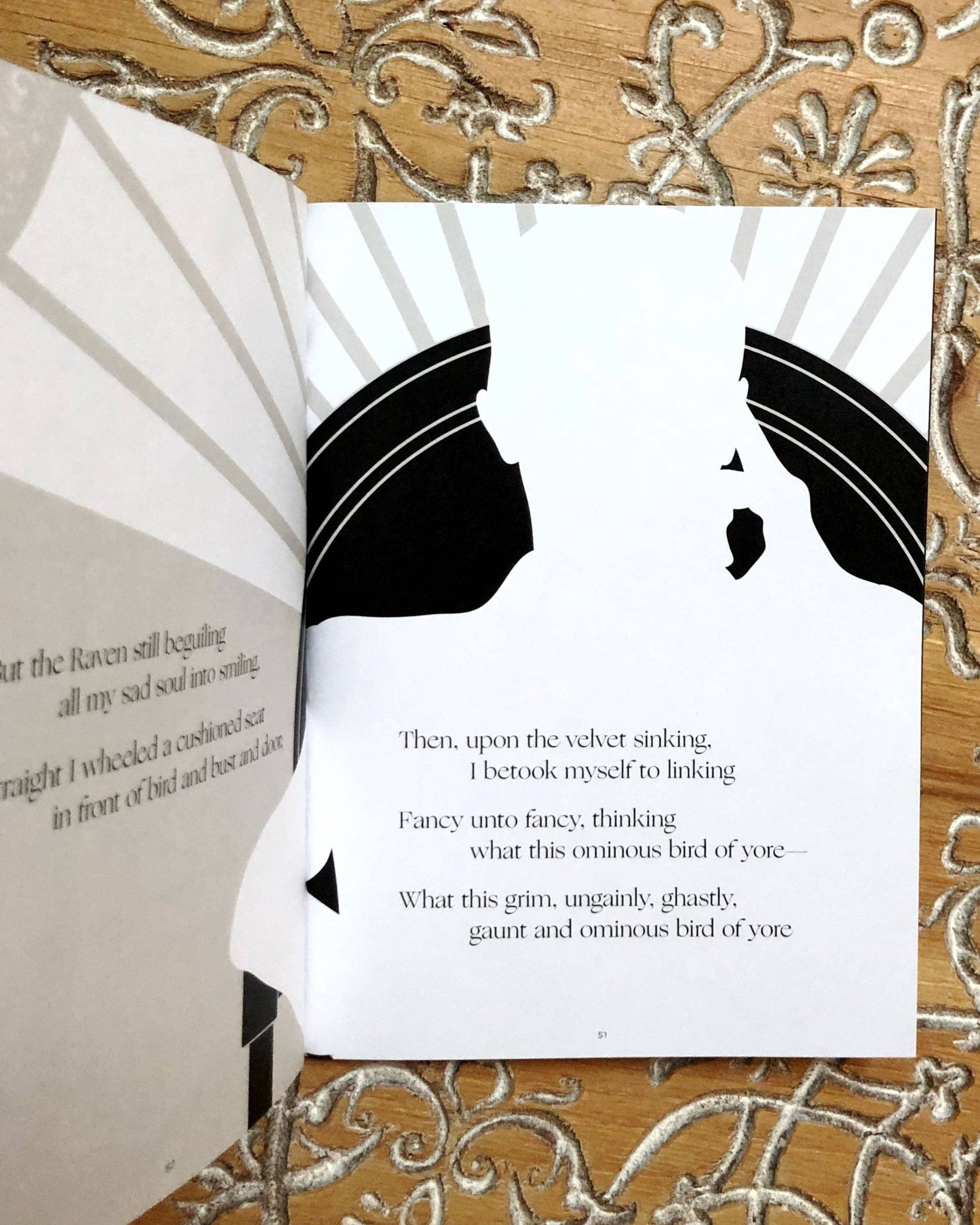 The Raven by Edgar Allan Poe, Illustrated Mini Book - Mellow Monkey