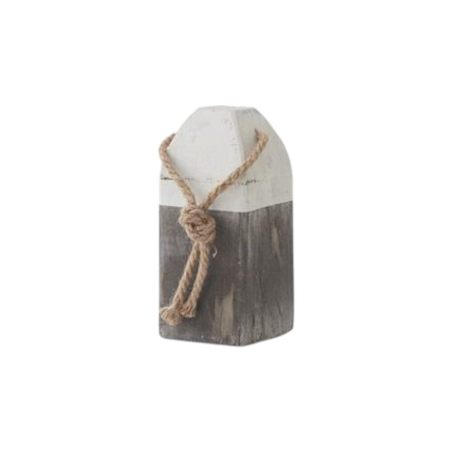 K&K Interiors 14499A-1 Gray and White Wooden Buoy