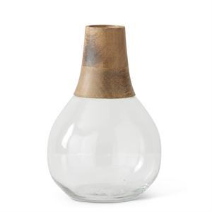 Wood Necked Glass Vase - Mellow Monkey